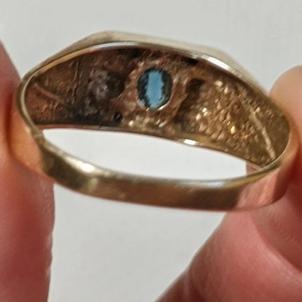 Vtg 1912 Weinman Brothers 10k sapphire solid Gold ring diamond accents  3.7g